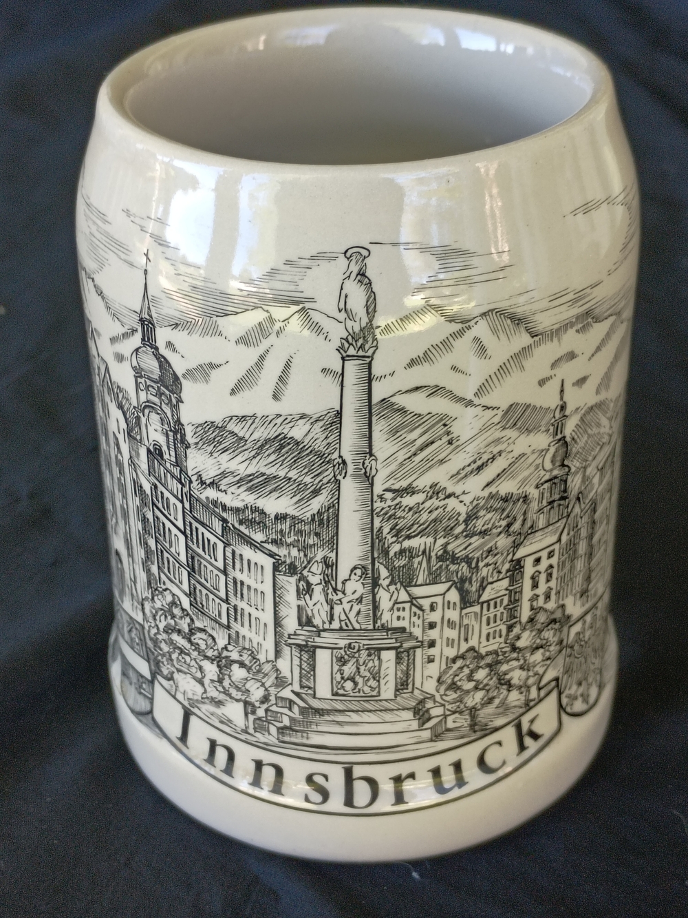 Vintage Stoneware Innsbruck .5 l Beer Tankard Stein